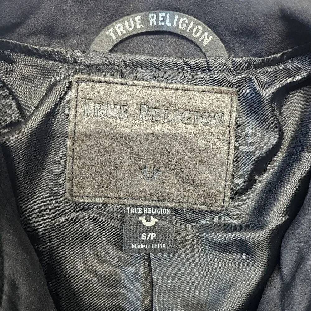 True Religion Suede Drawstring Adjustable Length  Jacket Men‎ Size Small